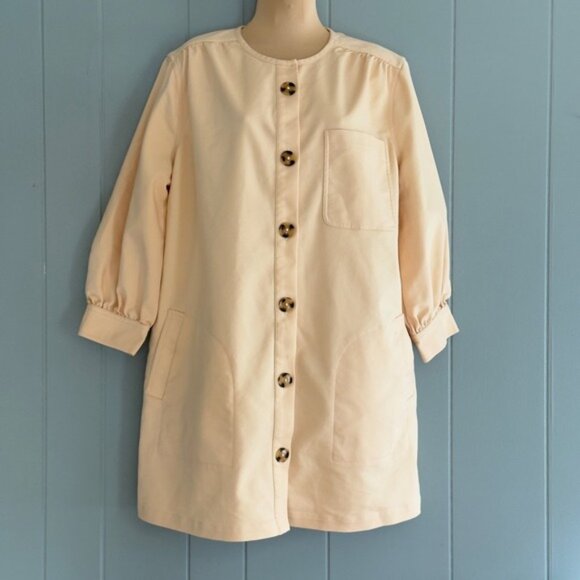 Tuckernuck Blake Shift Shirt Dress XL Stone Neutral French Girl Quiet Luxury - Picture 1 of 11